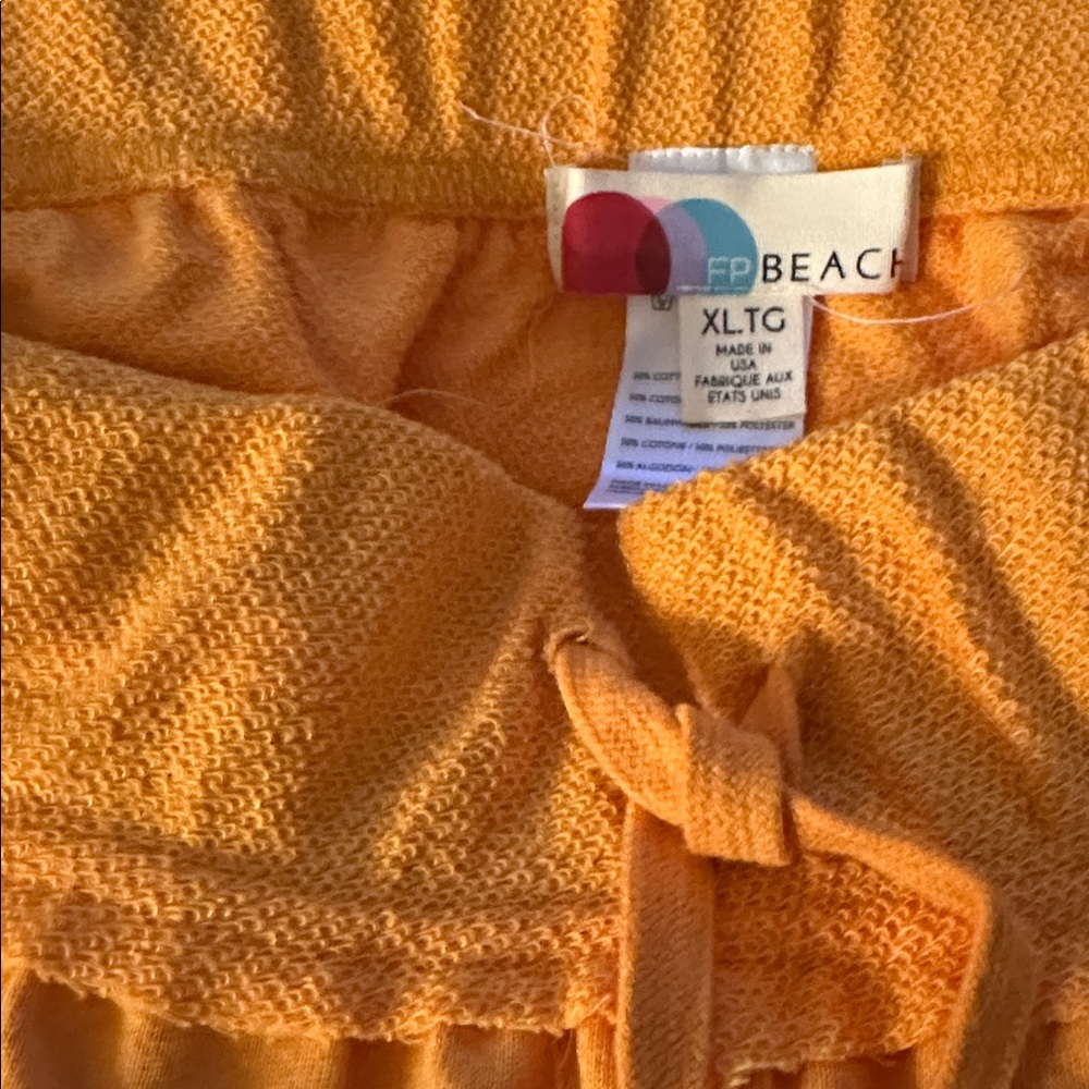 FREE PEOPLE BEACH Cropped Wide Leg Orange Pants - Size XL NWOT - Picture 5 of 5